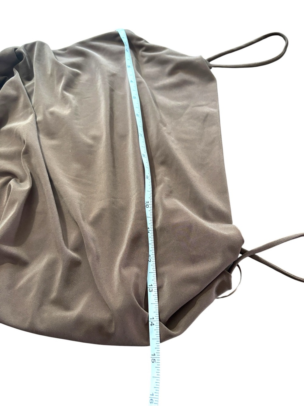 Zara NWT 2025 Ruched Midi Dress in Brown Sz M Wedding Guest Cocktail Prom Grad - Picture 12 of 15